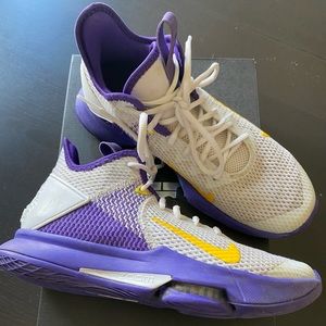 Nike Lebron Witness IV Basketball White/Purple/Yellow Size 7 US
